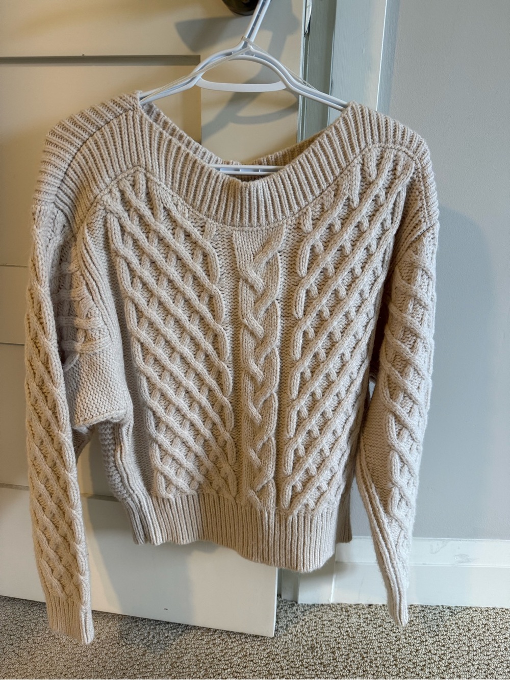 Gentle Fawn Cream Cable-Knit Scoop Neck Sweater